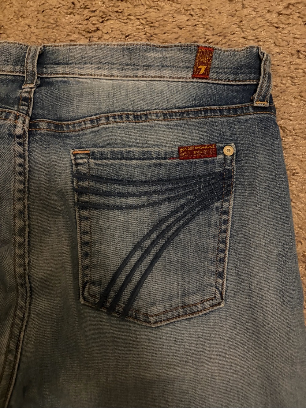 7 For All Mankind Women's Light Blue Dojo Jeans - SZ 32 - Picture 5 of 5